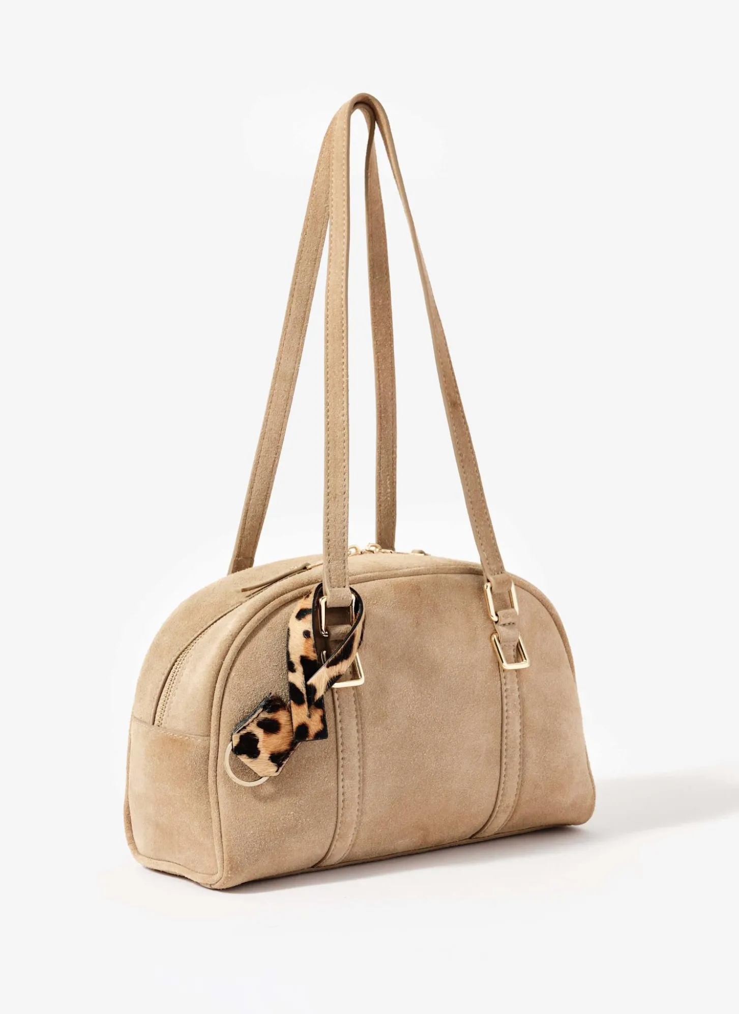 Otti Neutral Suede Shoulder Bag
