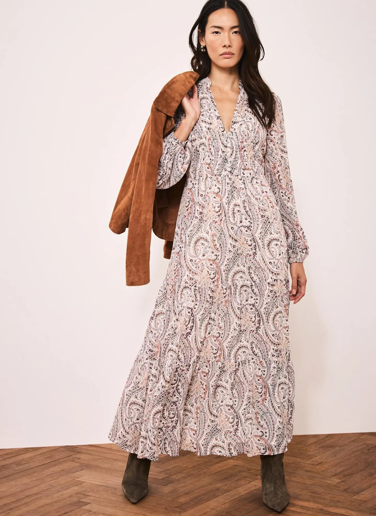 Paisley Print Boho Maxi Dress