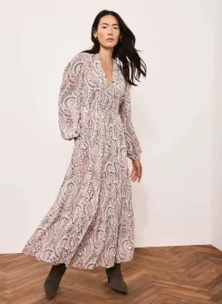 Paisley Print Boho Maxi Dress
