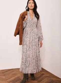 Paisley Print Boho Maxi Dress