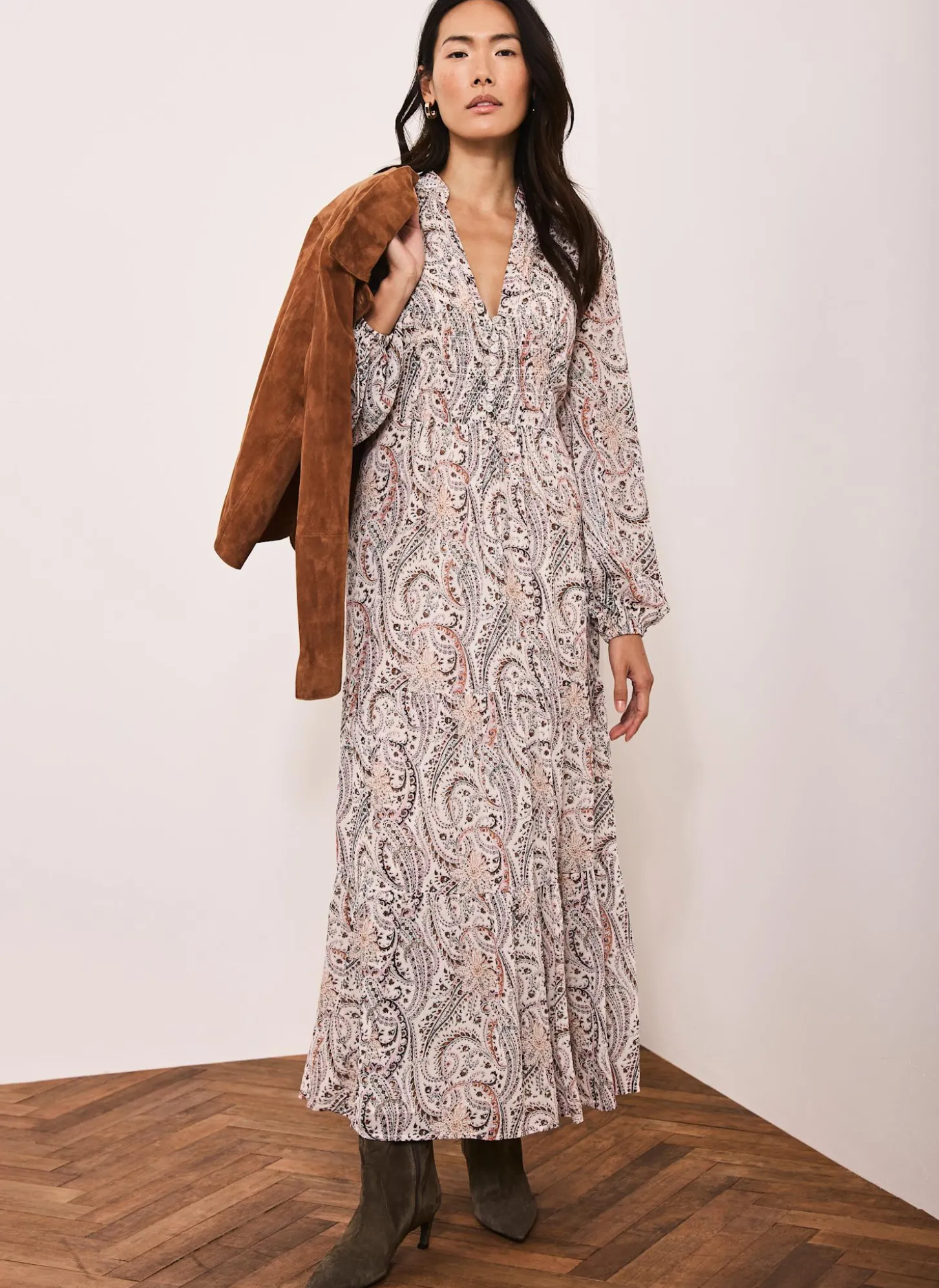 Paisley Print Boho Maxi Dress