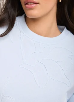 Pale Blue Embroidered Sweatshirt