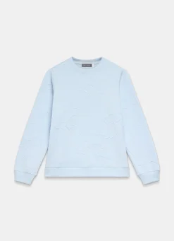 Pale Blue Embroidered Sweatshirt