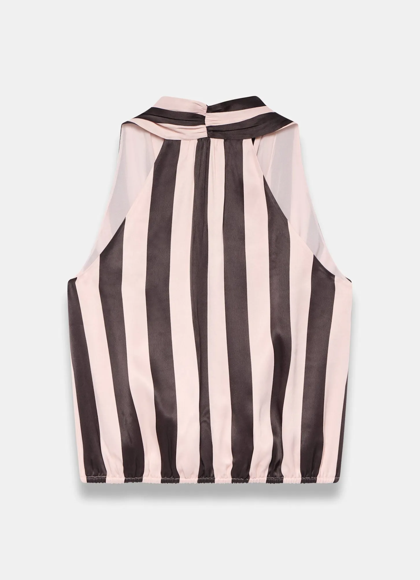Pink & Brown Striped Wrap Top