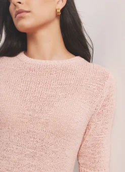 Pink Cotton Blend Knit Top