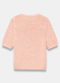 Pink Cotton Blend Knit Top