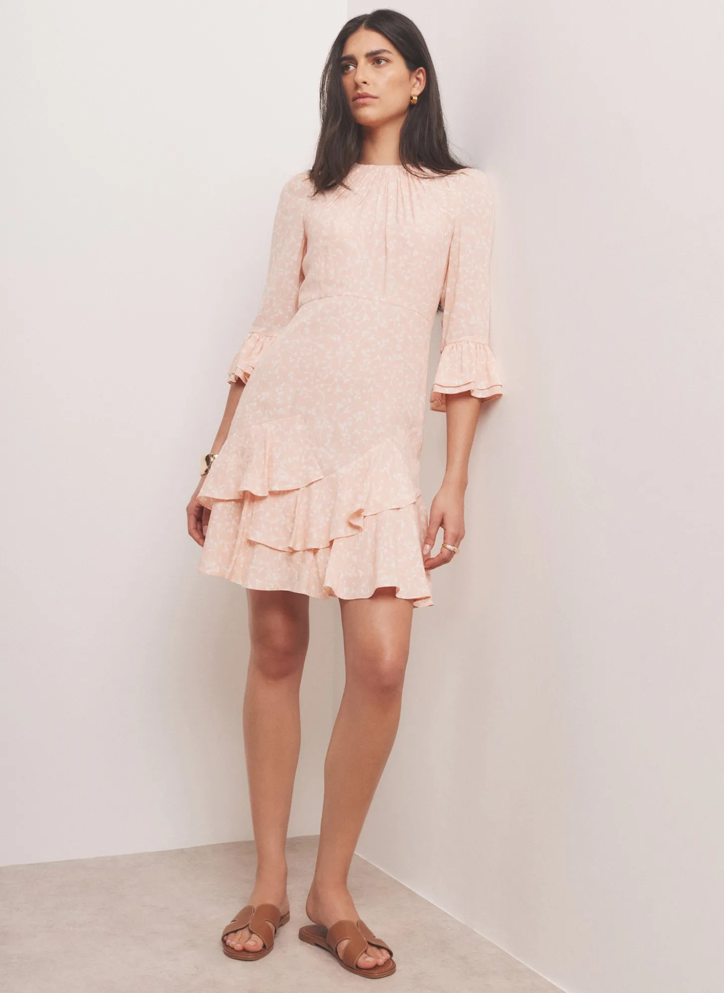 Pink Floral Print Mini Dress