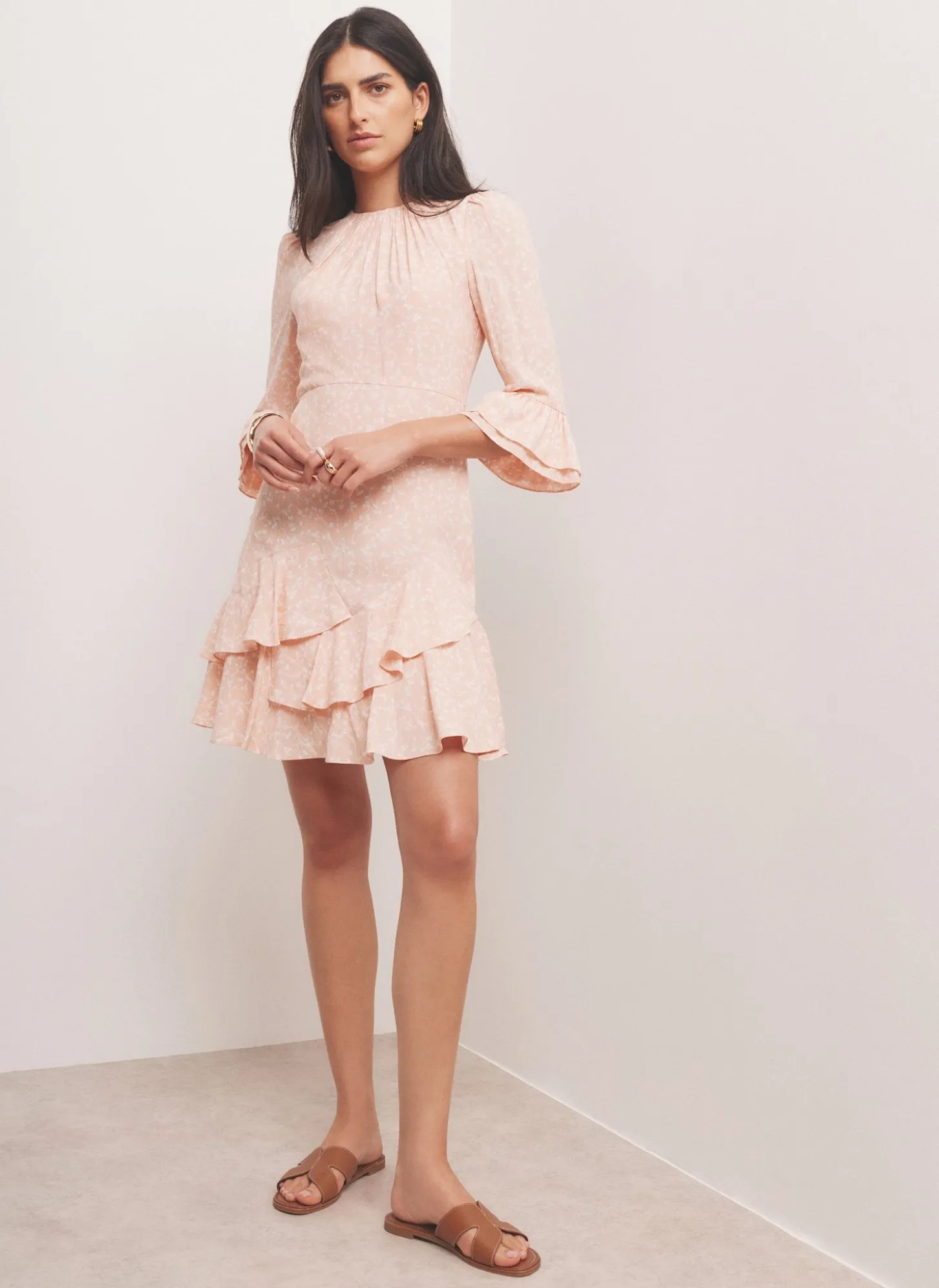Pink Floral Print Mini Dress