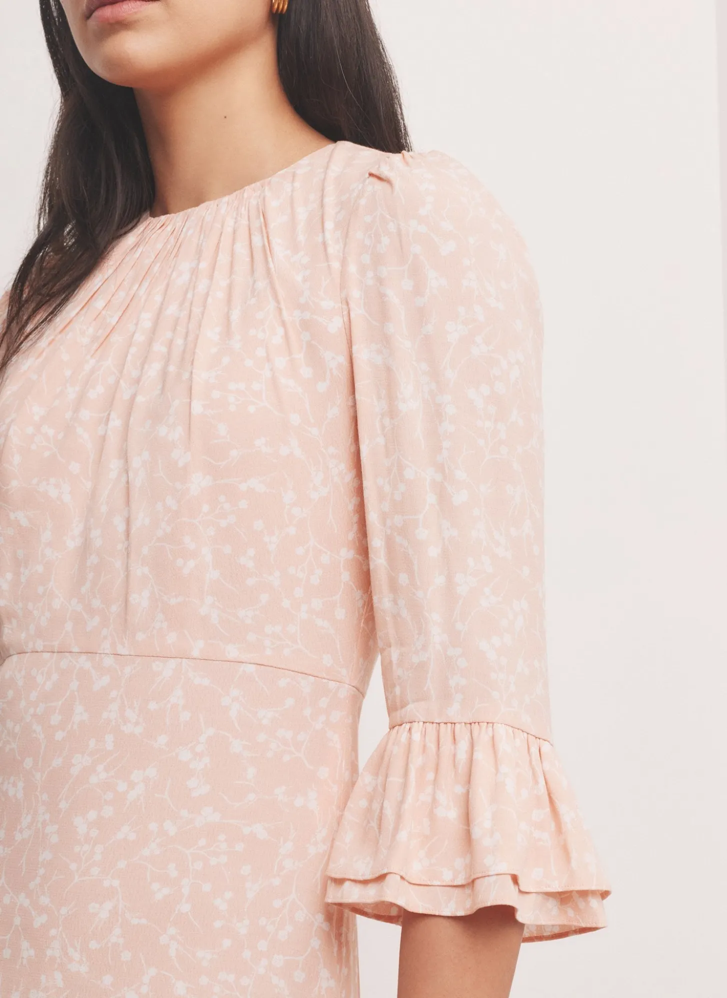 Pink Floral Print Mini Dress