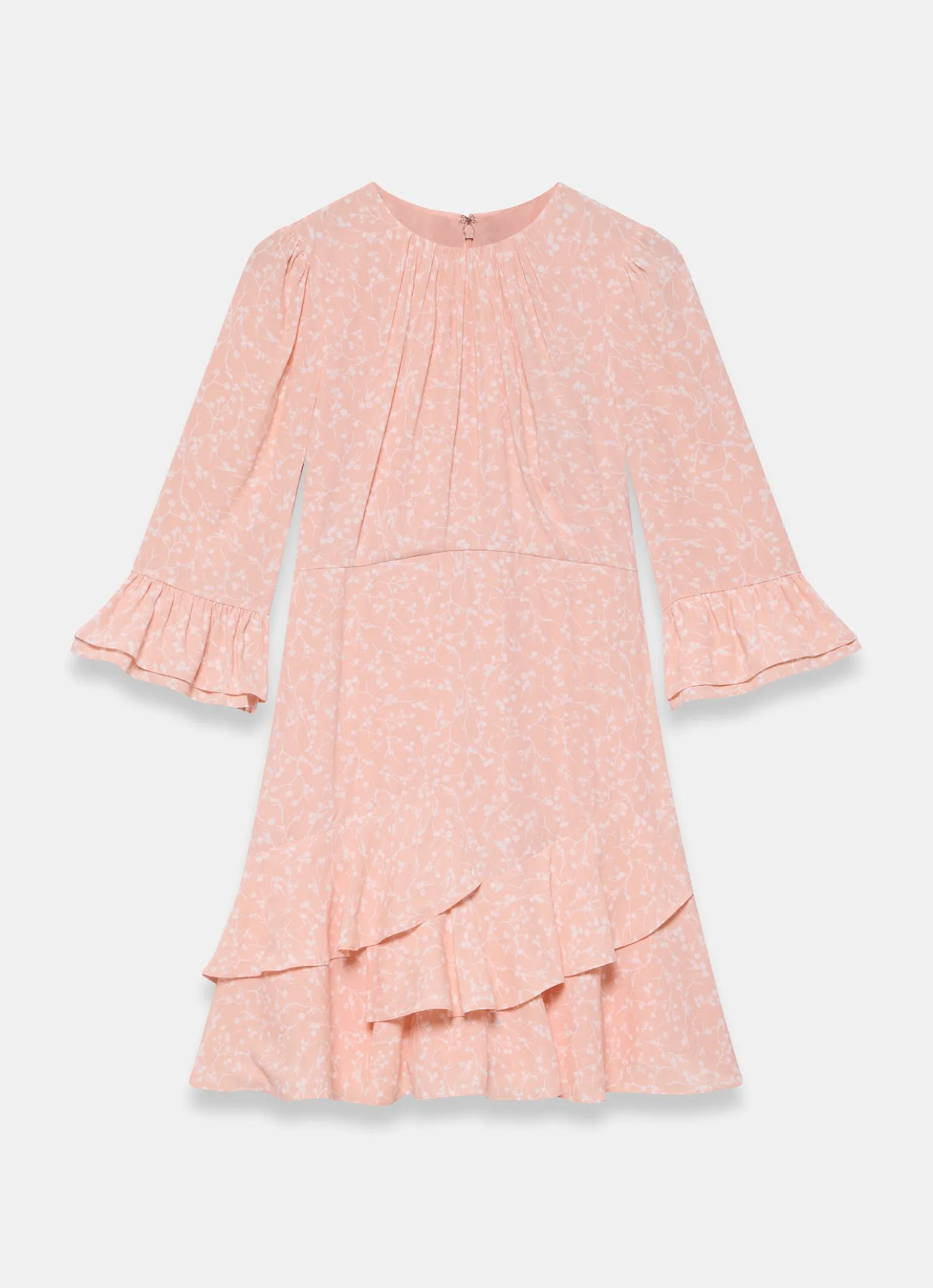 Pink Floral Print Mini Dress