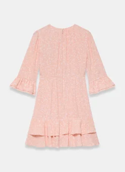 Pink Floral Print Mini Dress