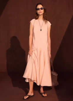 Pink Full Hem Midi Dress