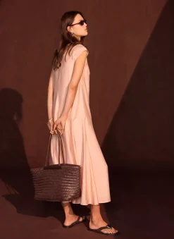 Pink Full Hem Midi Dress