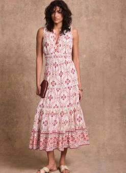 Pink Geo Print Maxi Dress