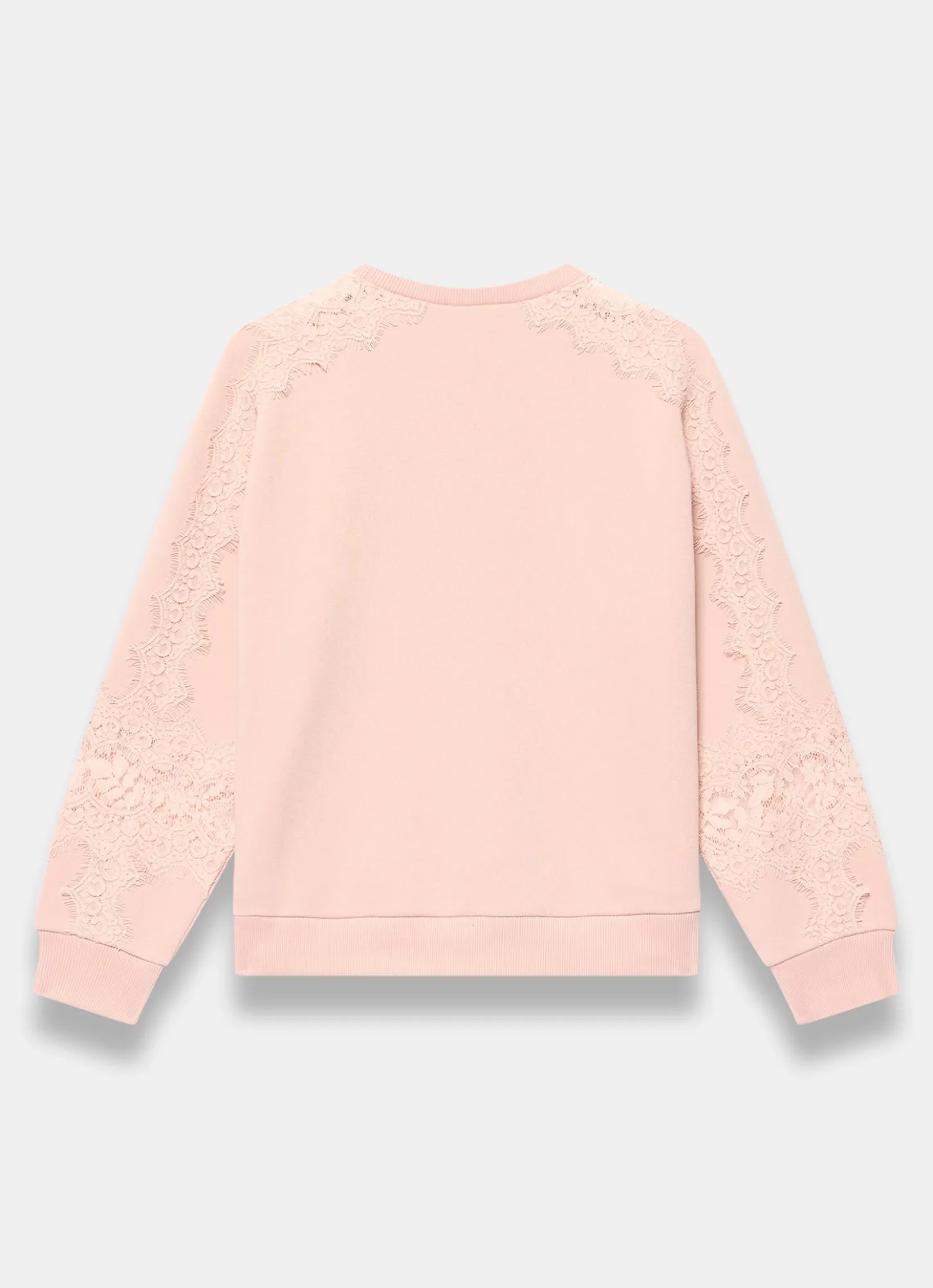 Pink Lace Detail Sweatshirt