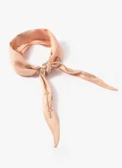 Pink Linen Embellished Neck Scarf