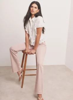 Pink Patch Pocket Flared Jeans