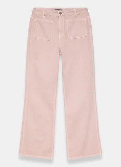 Pink Patch Pocket Flared Jeans