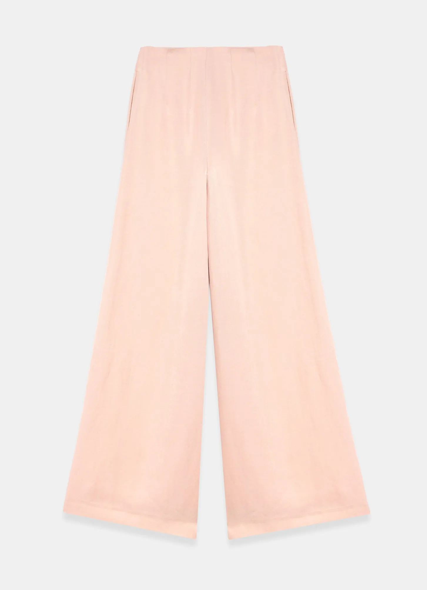 Pink Pleat Detail Wide Leg Trousers