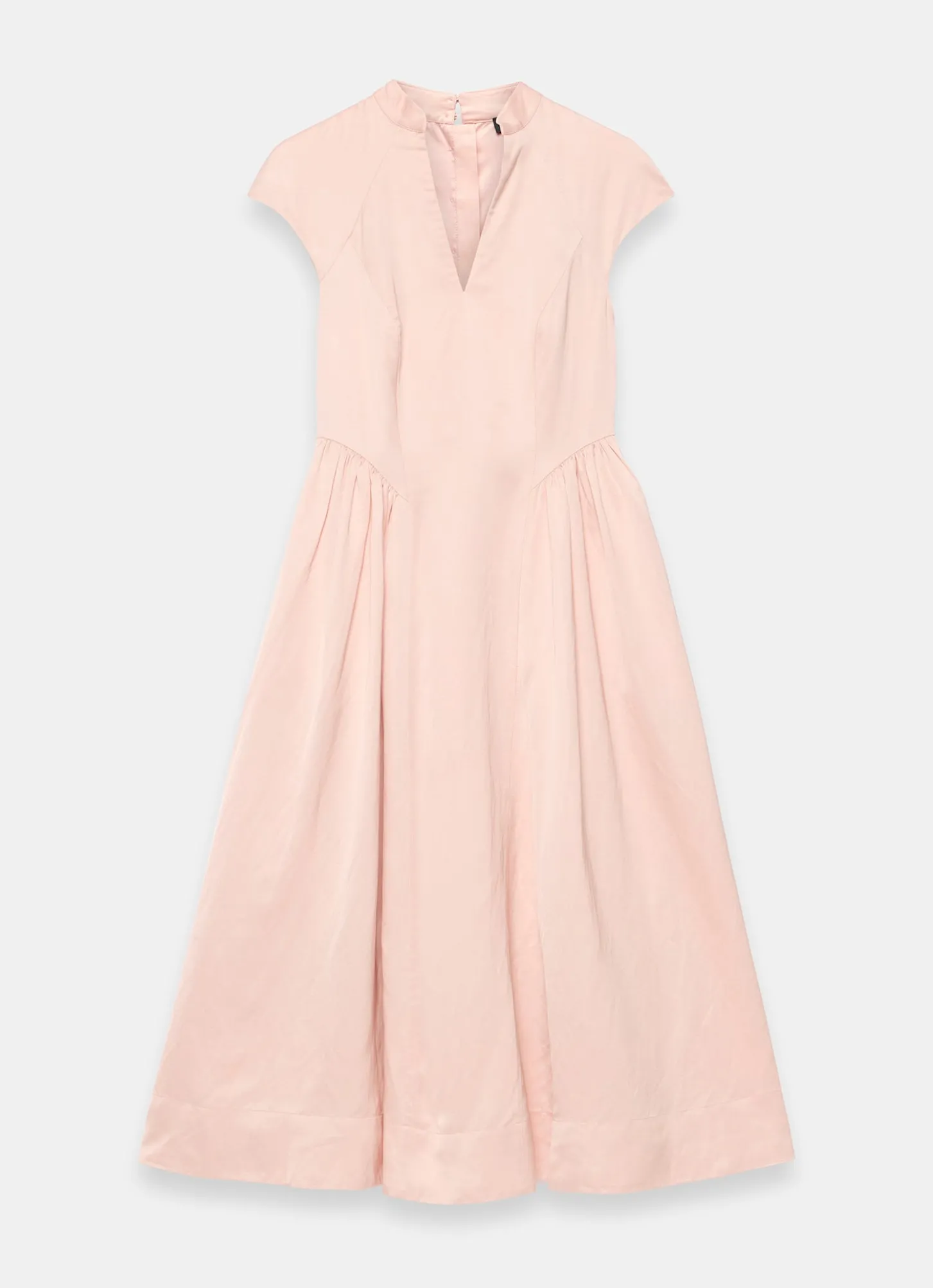 Pink Ruched Detail Midi Dress