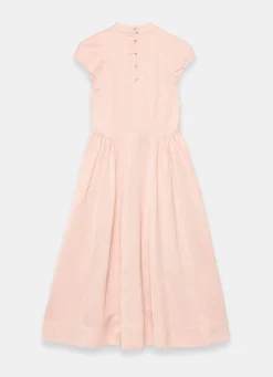 Pink Ruched Detail Midi Dress