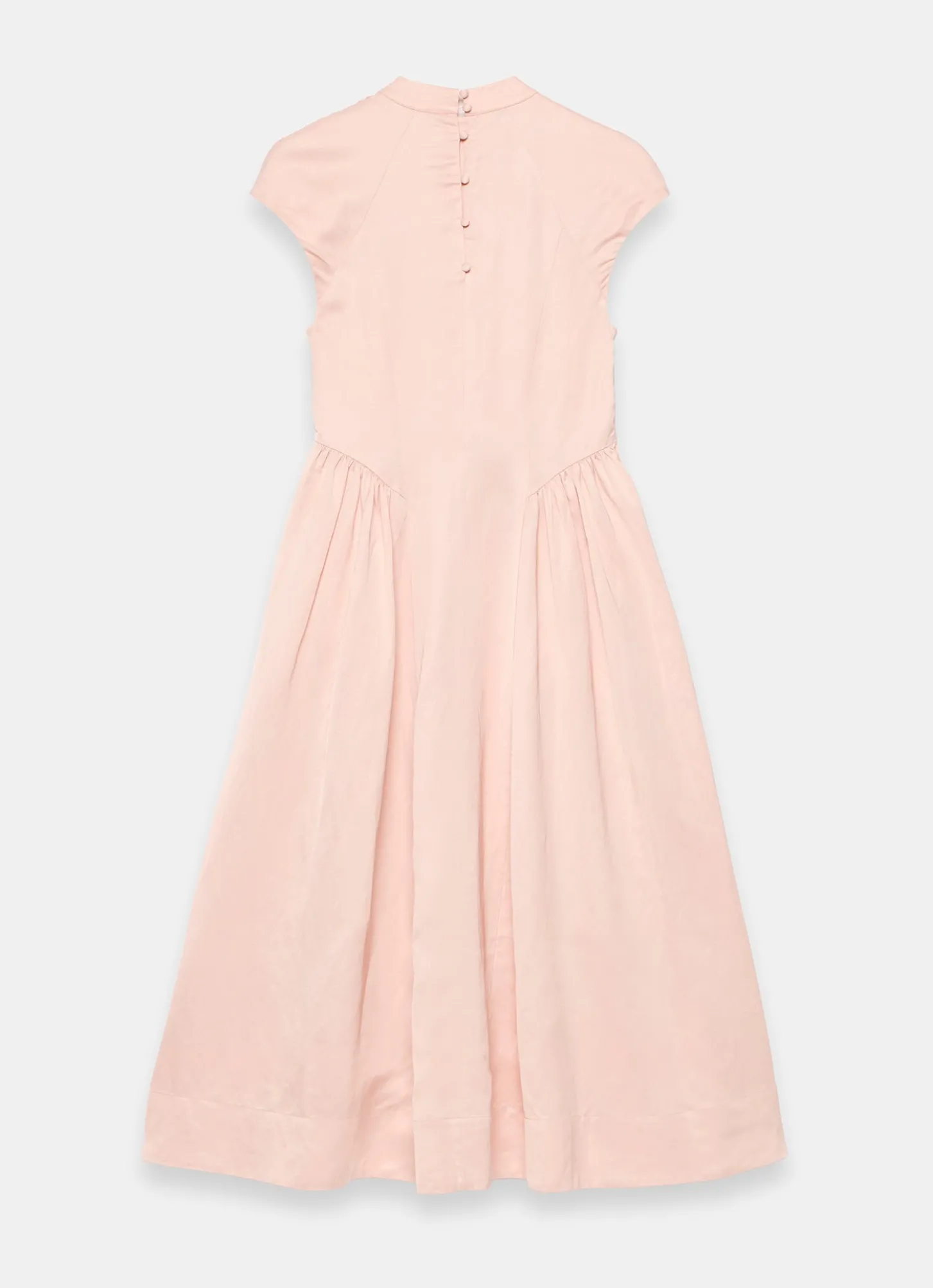 Pink Ruched Detail Midi Dress