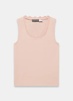 Pink Scallop Trim Vest Top