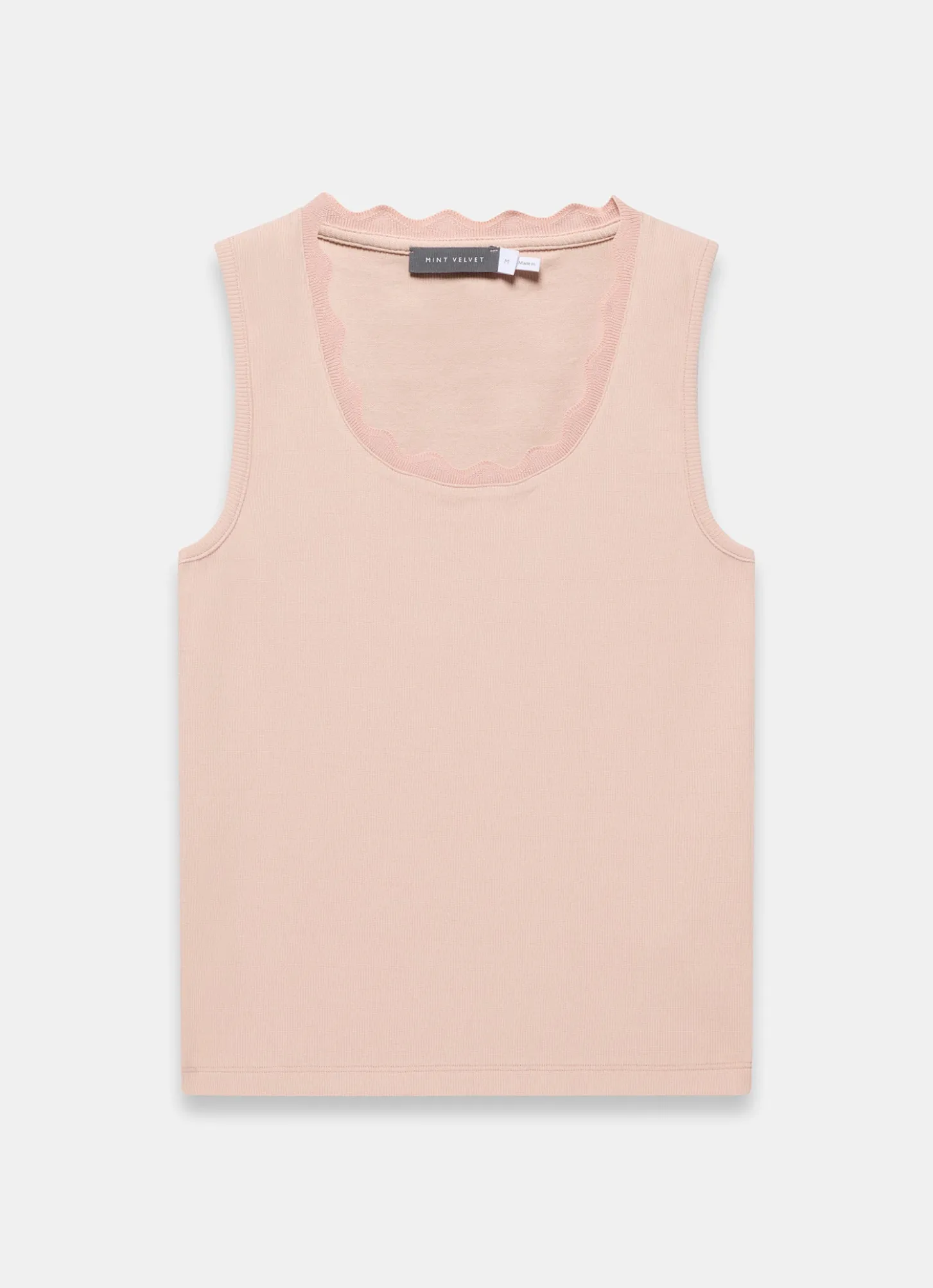 Pink Scallop Trim Vest Top