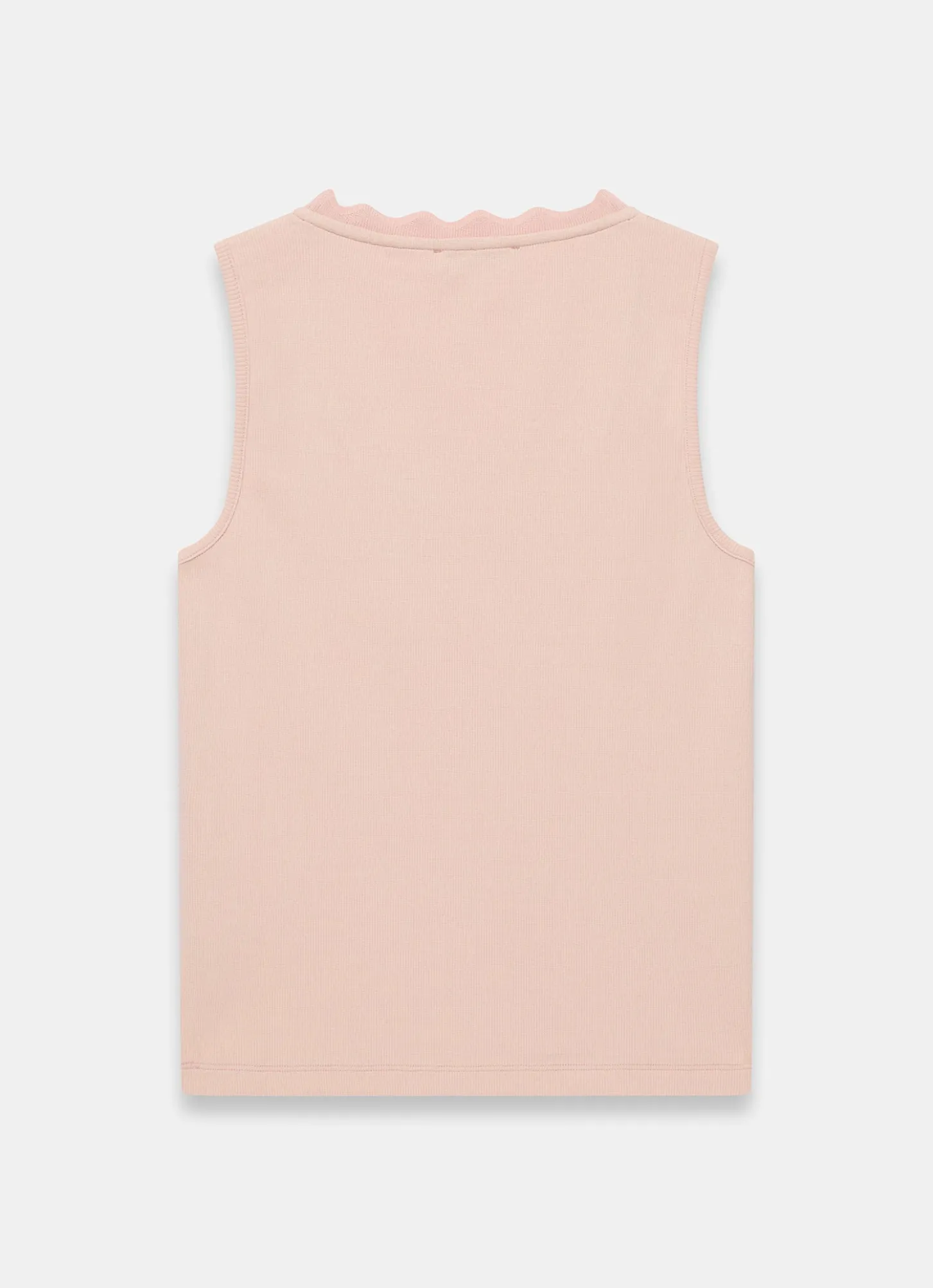 Pink Scallop Trim Vest Top