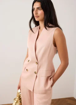 Pink Tailored Longline Waistcoat