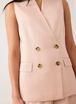 Pink Tailored Longline Waistcoat
