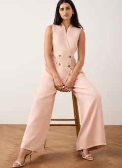 Pink Tailored Longline Waistcoat