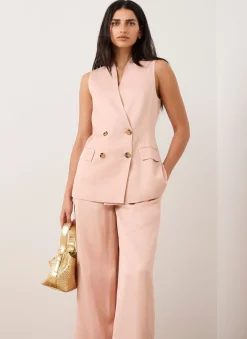 Pink Tailored Longline Waistcoat