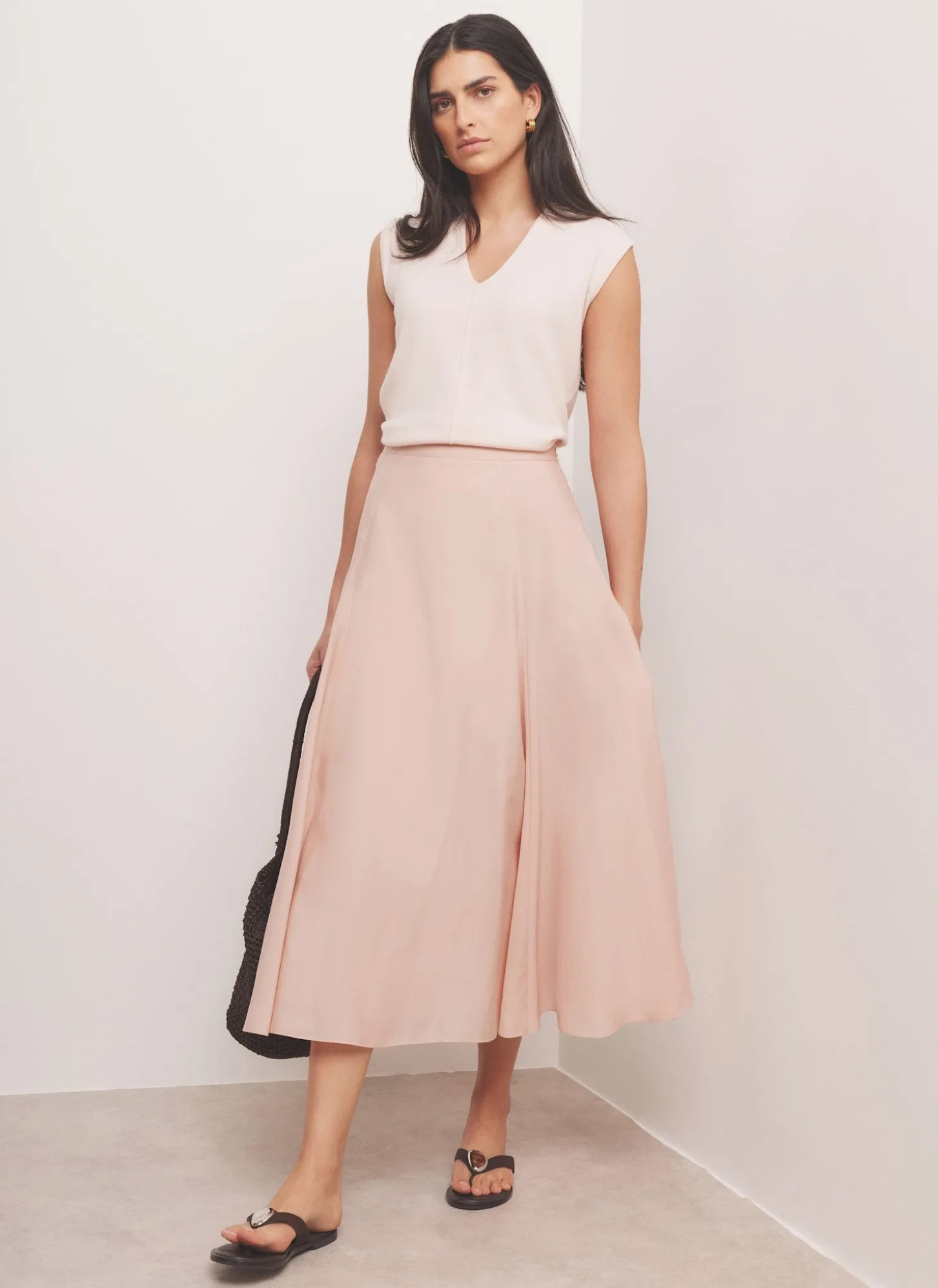 Pink Wool Blend Sleeveless Knit Top