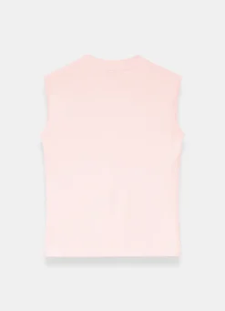 Pink Wool Blend Sleeveless Knit Top