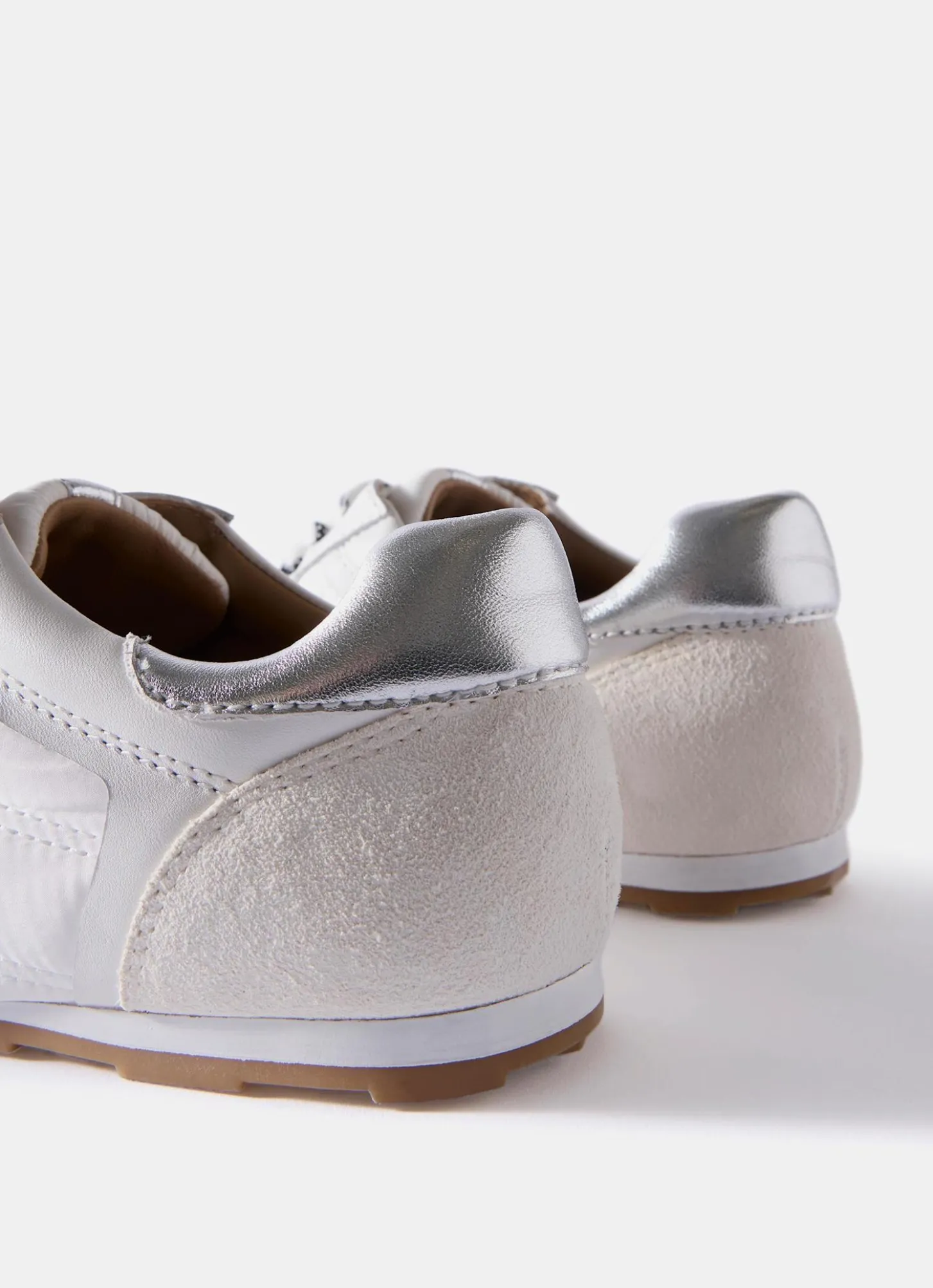 Rach White Suede Detail Trainers