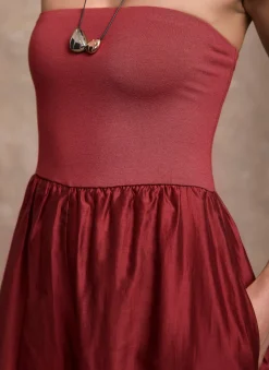 Red Bandeau Balloon Jumpsuit