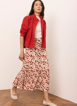 Red Cherry Print Skirt