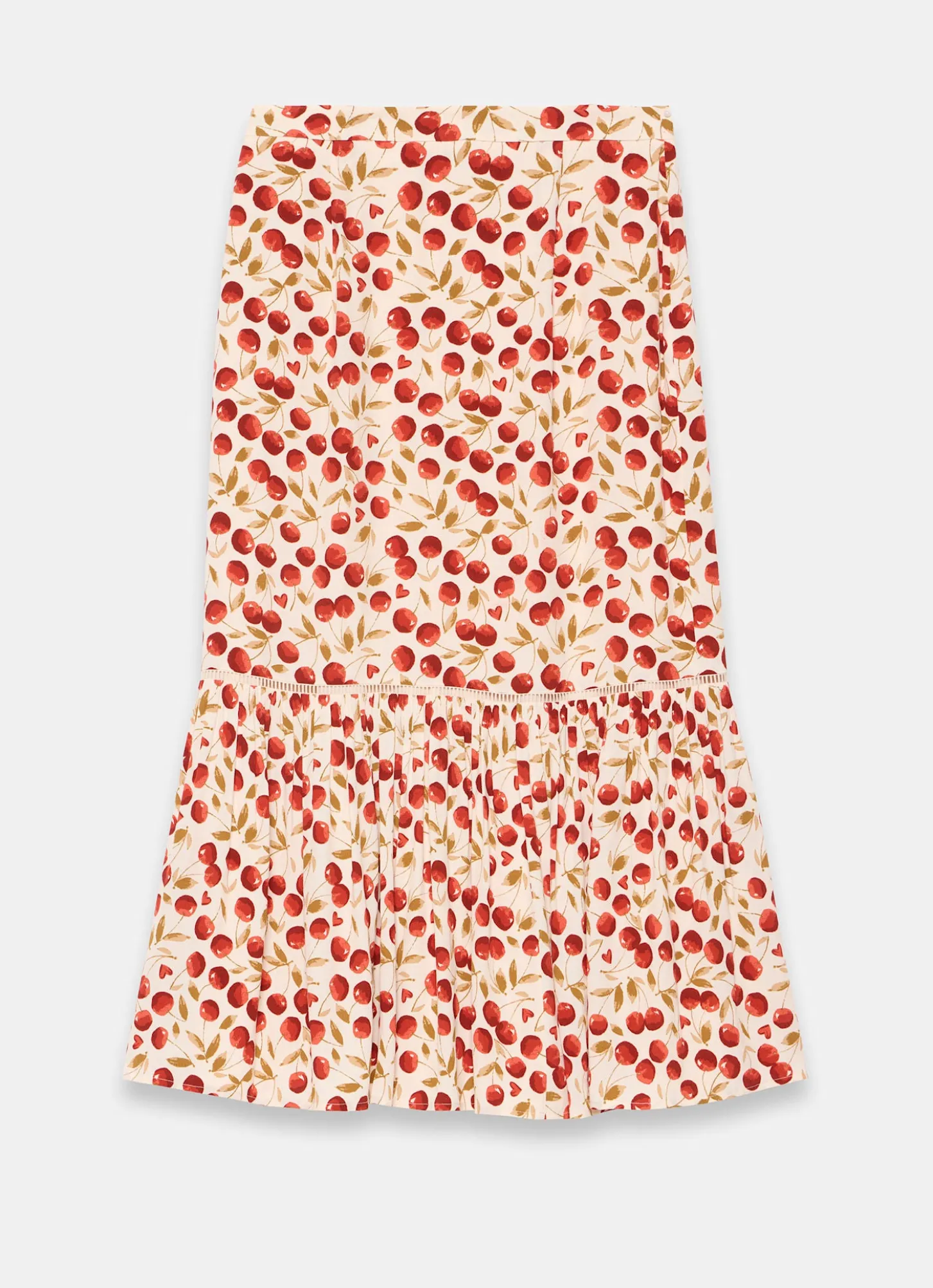 Red Cherry Print Skirt