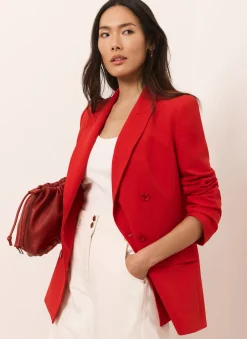 Red Double Breasted Blazer