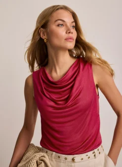 Red Drape Detail Top