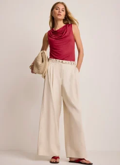 Red Drape Detail Top