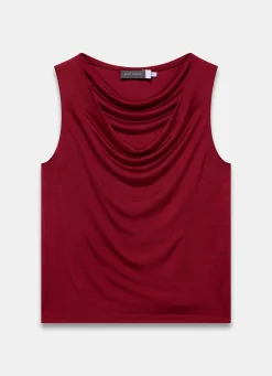 Red Drape Detail Top