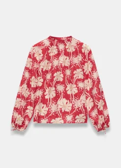 Red Floral Print Blouse