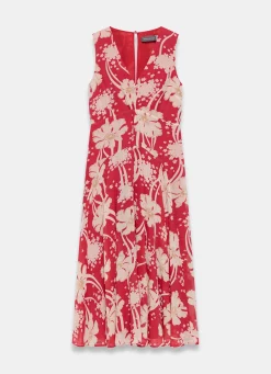 Red Floral Print Maxi Dress