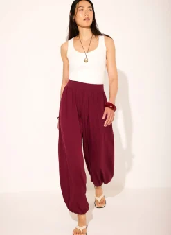 Red Jersey Balloon Trousers