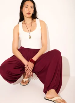 Red Jersey Balloon Trousers