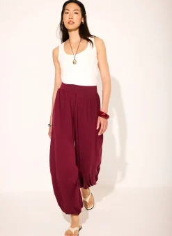 Red Jersey Balloon Trousers