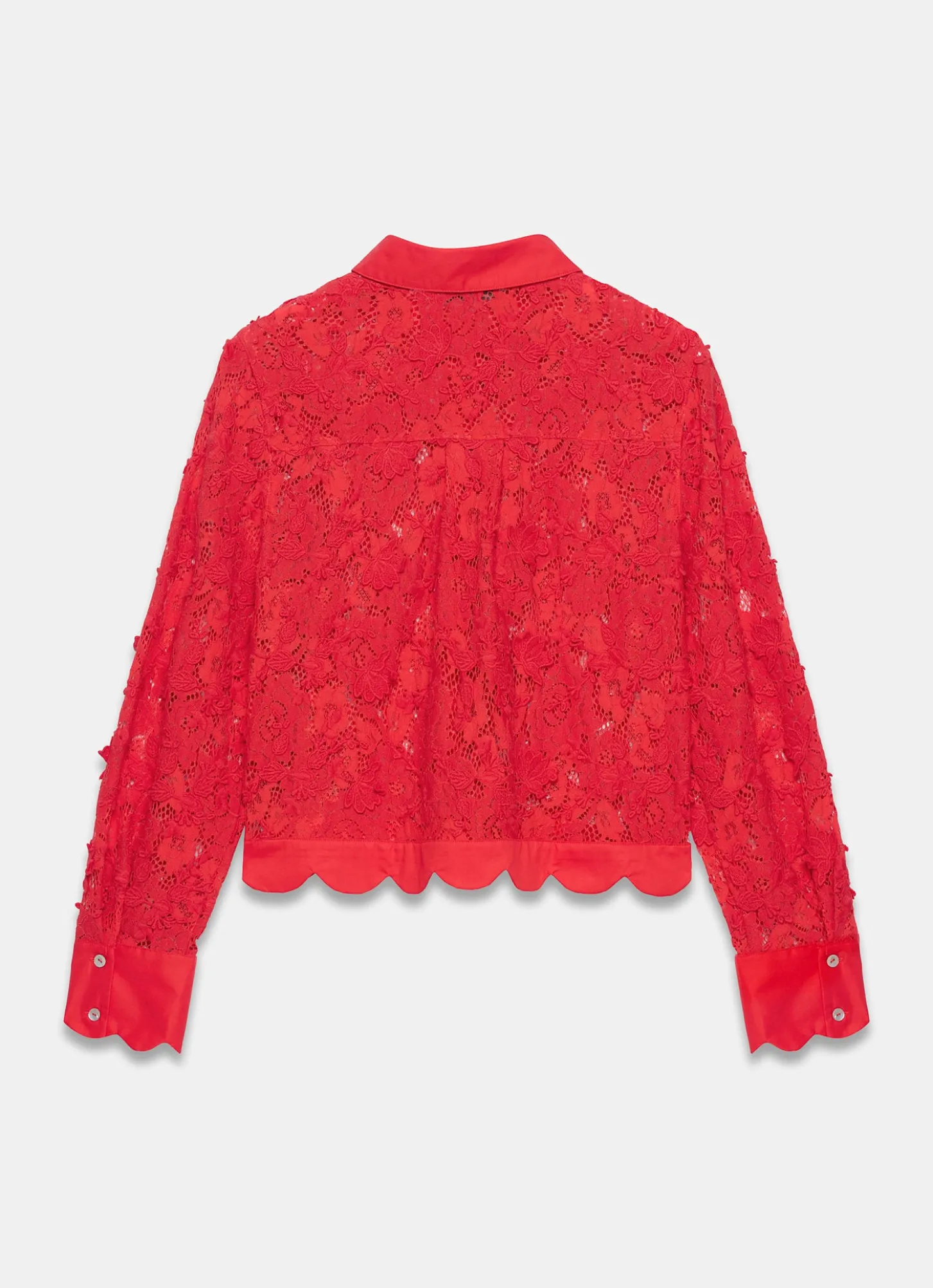 Red Lace Cropped Shirt