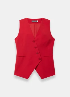 Red Longline Waistcoat